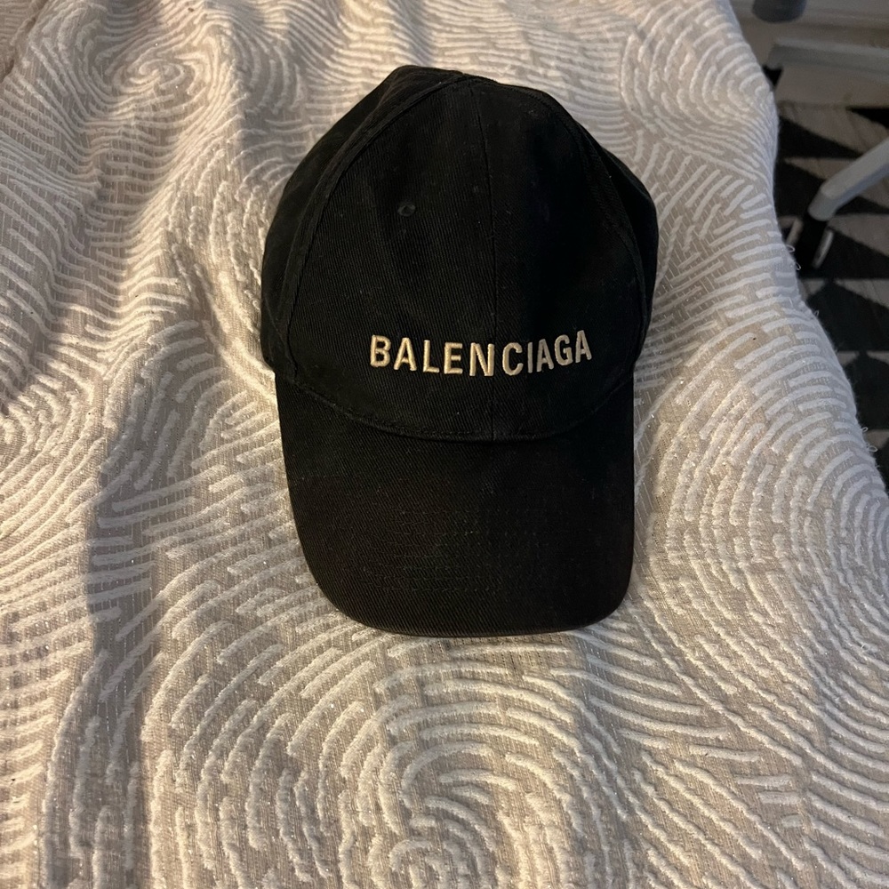 Balenciaga Black and Gold Hat